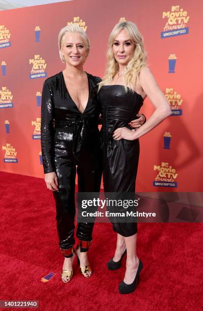 In this image released on June 5, Dorinda Medley and Taylor Armstrong attend the 2022 MTV Movie & TV Awards: UNSCRIPTED at Barker Hangar in Santa...