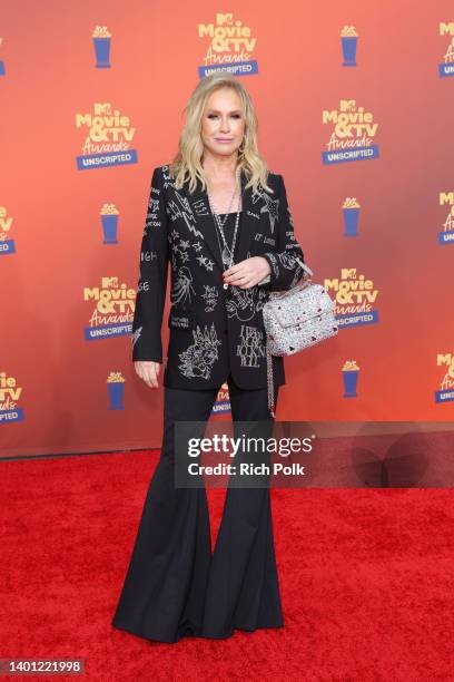 In this image released on June 5, Kathy Hilton attends the 2022 MTV Movie & TV Awards: UNSCRIPTED at Barker Hangar in Santa Monica, California and...