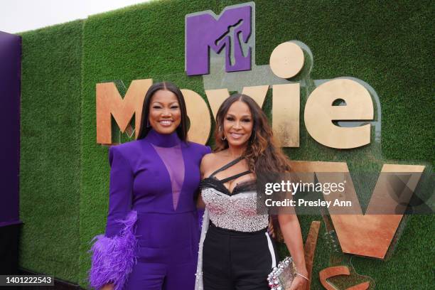 In this image released on June 5, Garcelle Beauvais and Sheree Zampino attend the 2022 MTV Movie & TV Awards: UNSCRIPTED at Barker Hangar in Santa...