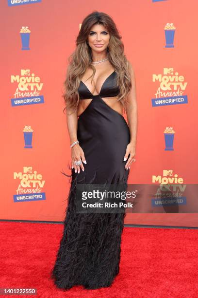 In this image released on June 5, Teresa Giudice attends the 2022 MTV Movie & TV Awards: UNSCRIPTED at Barker Hangar in Santa Monica, California and...