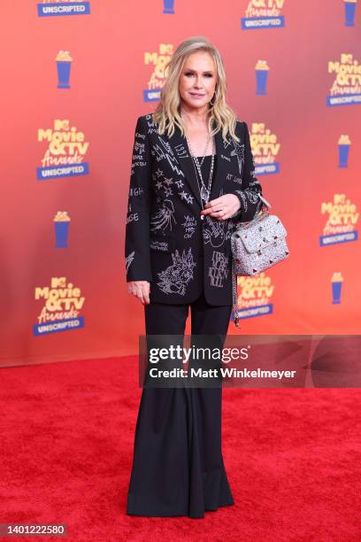 In this image released on June 5, Kathy Hilton attends the 2022 MTV Movie & TV Awards: UNSCRIPTED at Barker Hangar in Santa Monica, California and...