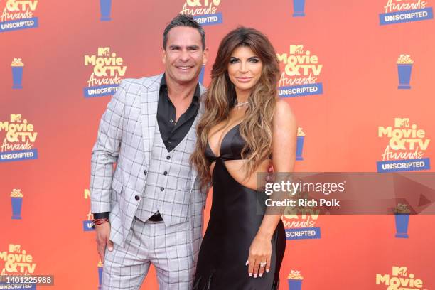 In this image released on June 5, Louie Ruelas and Teresa Giudice attend the 2022 MTV Movie & TV Awards: UNSCRIPTED at Barker Hangar in Santa Monica,...