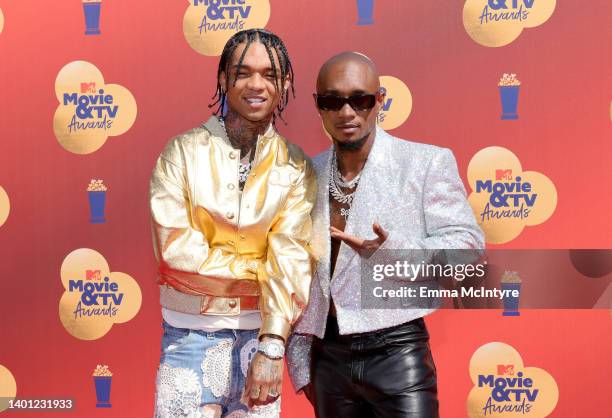 Swae Lee and Slim Jxmmi of Rae Sremmurd attend the 2022 MTV Movie & TV Awards at Barker Hangar on June 05, 2022 in Santa Monica, California.