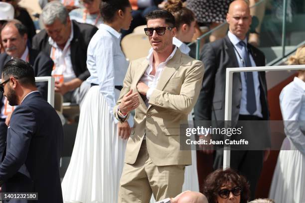 Robert Lewandowski attends the Men's Singles Final match on Day 15 of The French Open 2022 at Roland Garros on June 05, 2022 in Paris, France.