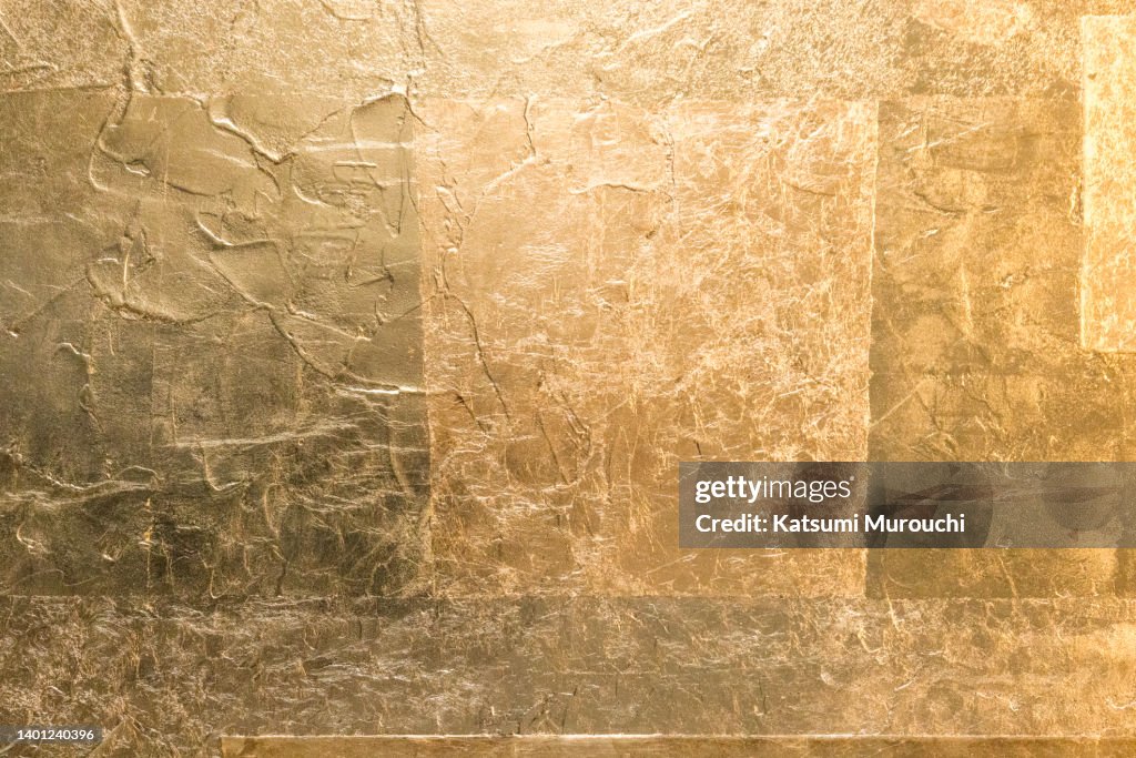 Gold leaf design wall texture background