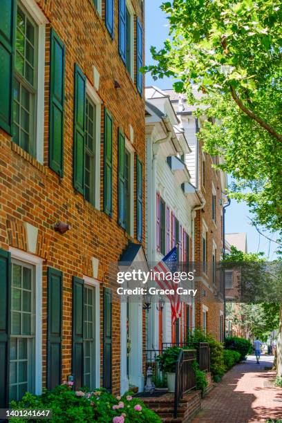 row of townhouses in alexandria, virginia - old town alexandria virginia stock pictures, royalty-free photos & images