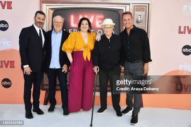 Jimmy Kimmel, Jim Burrows, Allison Tolman, Norman Lear and Brent Miller attend the special screening and Disney FYC of "Live In Front Of A Studio...