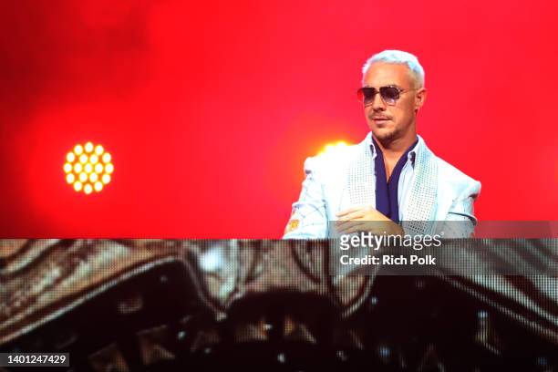 Diplo performs onstage during the 2022 MTV Movie & TV Awards at Barker Hangar on June 05, 2022 in Santa Monica, California.