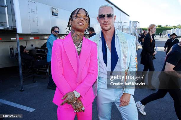 Swae Lee and Diplo attend the 2022 MTV Movie & TV Awards at Barker Hangar on June 05, 2022 in Santa Monica, California.