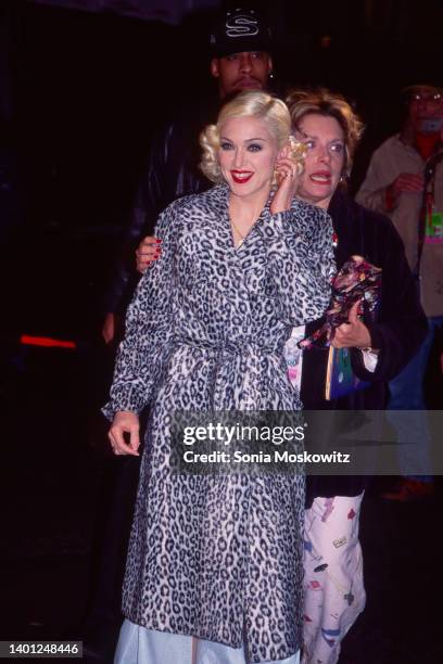 American singer & actress Madonna and publicist Liz Rosenberg attend a pajama party at Webster Hall, New York, New York, March 18, 1995.