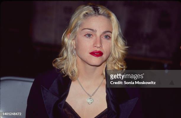 American singer & actress Madonna attends a Martha Graham dance event at the City Center, New York, New York, October 2, 1990.
