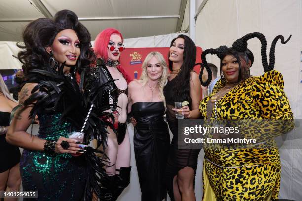 In this image released on June 5, Angeria Paris VanMicheals, Bosco, Taylor Armstrong, Kerri Colby and Kornbread attend the 2022 MTV Movie & TV...