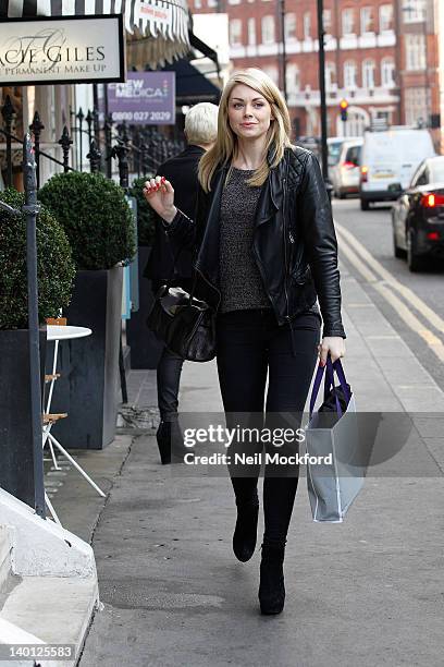 Georgia Horsley sighted at Tracie Giles permanent make-up salon on February 28, 2012 in London, England.