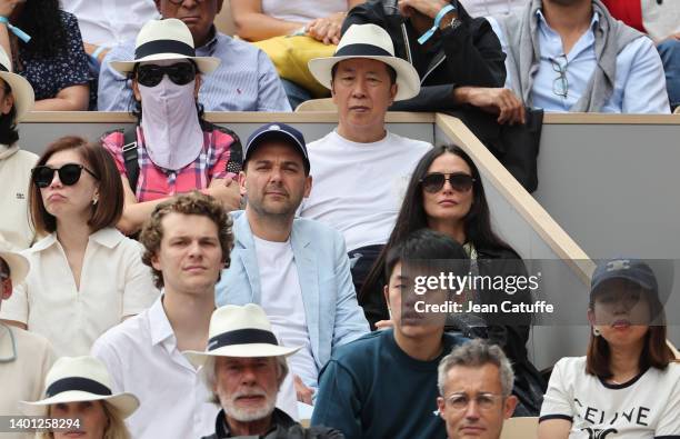 Demi Moore and boyfriend Daniel Humm attend the men's final on day 15 of the French Open 2022 held at Stade Roland Garros on June 5, 2022 in Paris,...