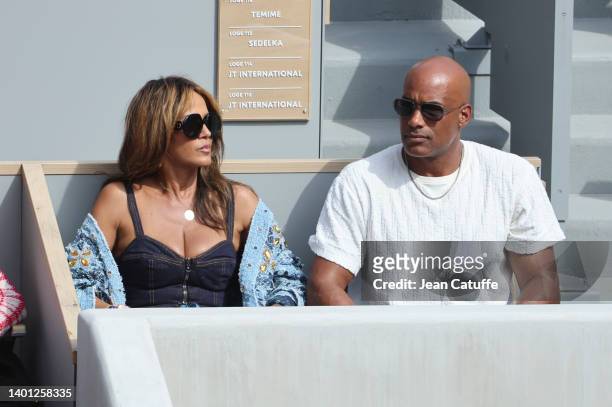 Nicole Ari Parker and her husband Boris Kodjoe attend the men's final on day 15 of the French Open 2022 held at Stade Roland Garros on June 5, 2022...