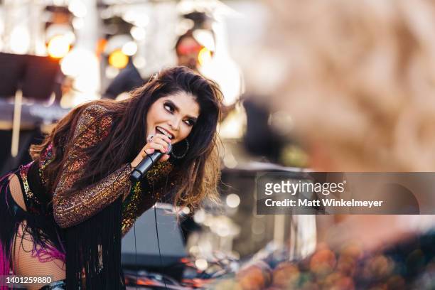 Ana Bárbara performs at the Outloud Raising Voices Music Festival at WeHo Pride on June 05, 2022 in West Hollywood, California.