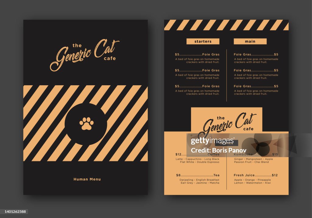 Cat Store Menu Dog Or Pet Cat Cafe Menu Template For Animal Restaurant In A Modern And ...