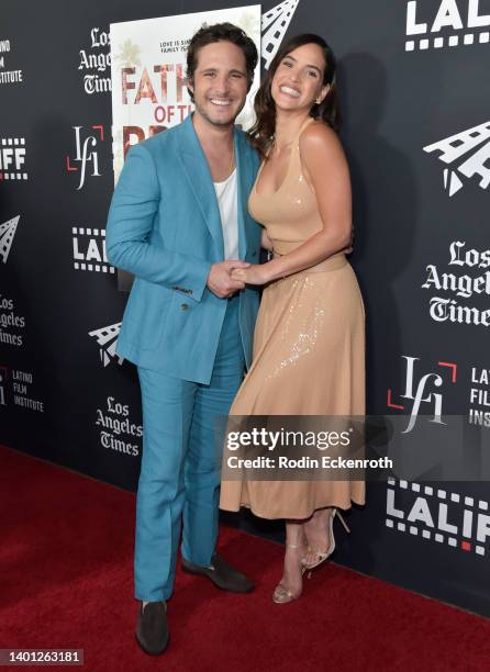 Diego Boneta and Adria Arjona attend the 2022 Los Angeles Latino International Film Festival - Closing Night premiere screening of "Father of the...