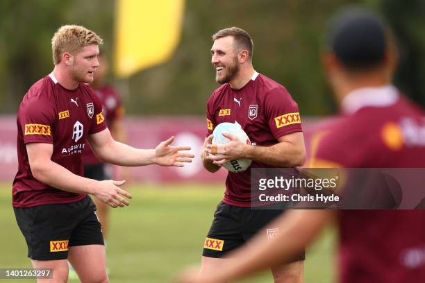 Kurt Capewell during a Queensland Maroons State of Origin training session at Sanctuary Cove on June 06, 2022 in Gold Coast, Australia.