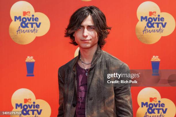 Aidan Gallagher attends the 2022 MTV Movie & TV Awards at Barker Hangar on June 05, 2022 in Santa Monica, California.