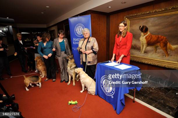 Spokesperson for the American Kennel Club, Lisa Peterson announces Most Popular Dogs in the U.S. At American Kennel Club Offices on February 28, 2012...