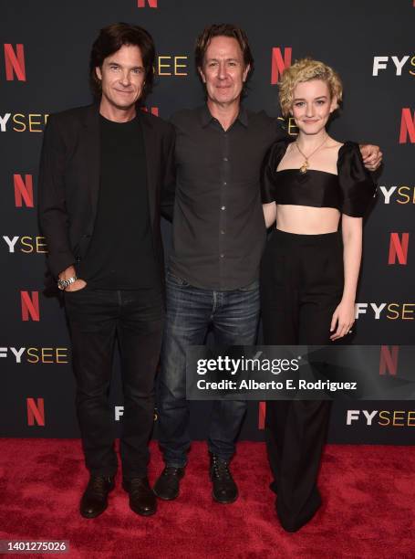 Jason Bateman, Chris Mundy and Julia Garner attend "OZARK: The Final Episodes" Los Angeles Special FYSEE Event at Netflix FYSEE At Raleigh Studios on...