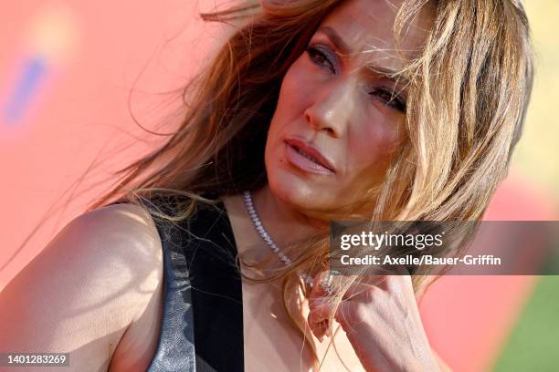 Jennifer Lopez attends the 2022 MTV Movie & TV Awards at Barker Hangar on June 05, 2022 in Santa Monica, California.