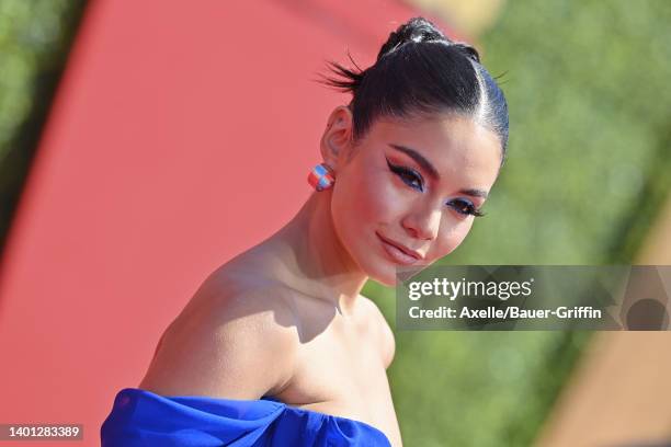 Vanessa Hudgens attends the 2022 MTV Movie & TV Awards at Barker Hangar on June 05, 2022 in Santa Monica, California.