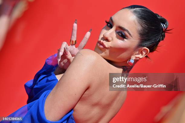 Vanessa Hudgens attends the 2022 MTV Movie & TV Awards at Barker Hangar on June 05, 2022 in Santa Monica, California.