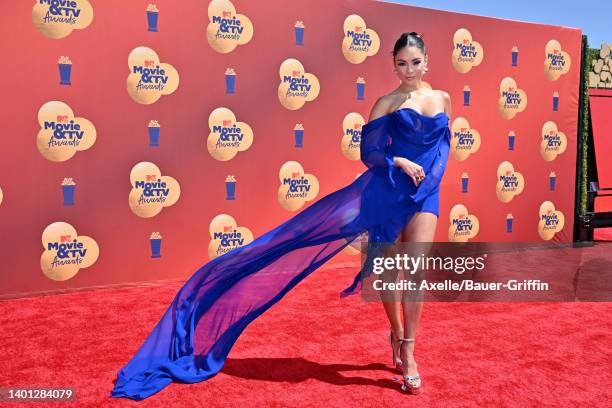 Vanessa Hudgens attends the 2022 MTV Movie & TV Awards at Barker Hangar on June 05, 2022 in Santa Monica, California.