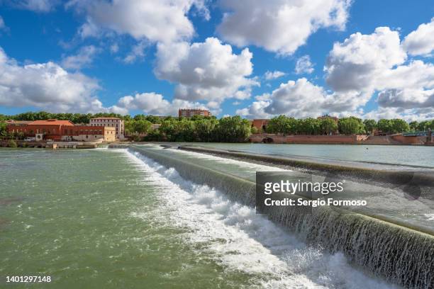 panorama of toulouse and garonne berges france - toulouse stock pictures, royalty-free photos & images