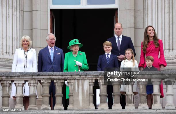 Camilla, Duchess of Cornwall, Prince Charles, Prince of Wales, Queen Elizabeth II, Prince George of Cambridge, Prince William, Duke of Cambridge,...