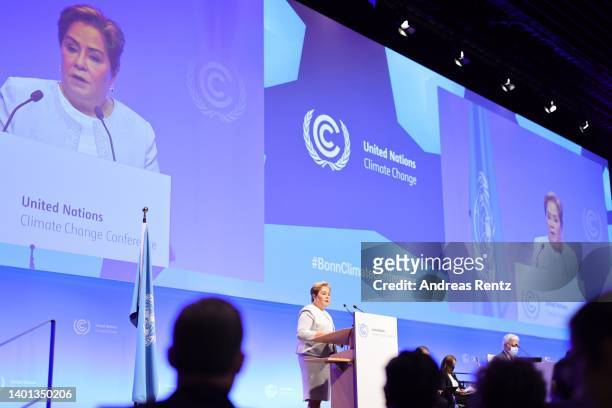 Patricia Espinosa, Executive Secretary of the United Nations Framework Convention on Climate Change, speaks on the opening day of the UNFCCC's SB56...