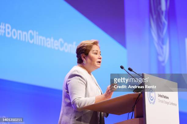 Patricia Espinosa, Executive Secretary of the United Nations Framework Convention on Climate Change, speaks on the opening day of the UNFCCC's SB56...