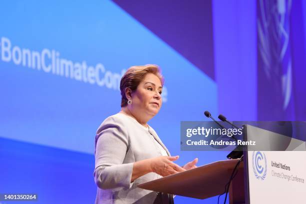 Patricia Espinosa, Executive Secretary of the United Nations Framework Convention on Climate Change, speaks on the opening day of the UNFCCC's SB56...