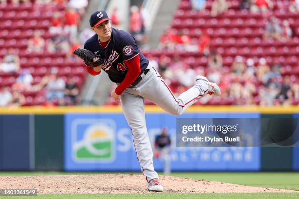 Patrick Corbin of the Washington Nationals pitches in the sixth inning against the Cincinnati Reds at Great American Ball Park on June 05, 2022 in...