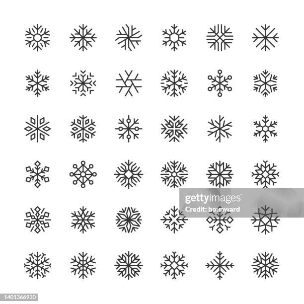 snowflake line icons editable stroke - new refrigerator stock illustrations