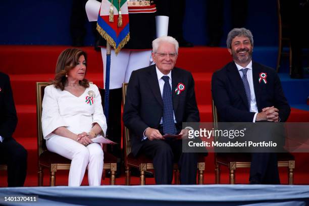 The President of the Senate Maria Elisabetta Alberti Casellati, the President of the Republic Sergio Mattarella and the President of the Chamber...