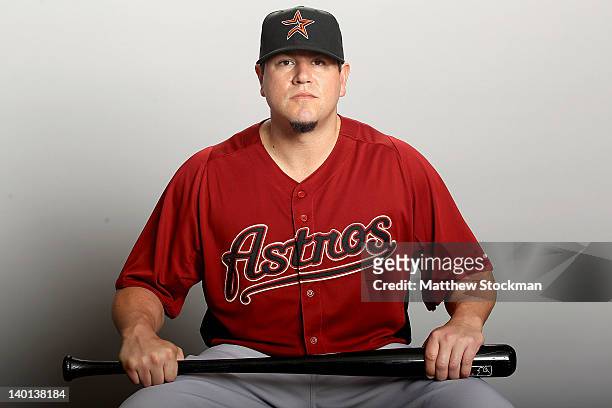 Jack Cust of the Houston Astros poses for a portrait during photo day at Osceola County Stadium on February 28, 2012 in Kissimmee, Florida.