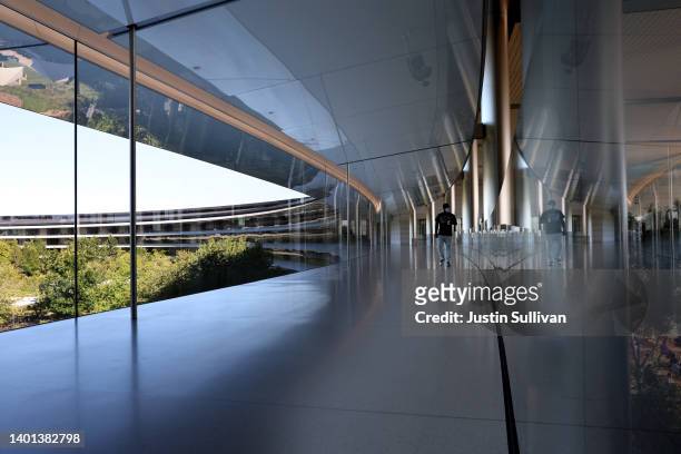 View of Apple headquarters a Apple Park on June 06, 2022 in Cupertino, California. Apple CEO Tim Cook kicked off the annual WWDC22 developer...