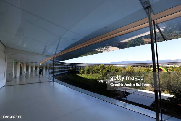 View of Apple headquarters a Apple Park on June 06, 2022 in Cupertino, California. Apple CEO Tim Cook kicked off the annual WWDC22 developer...