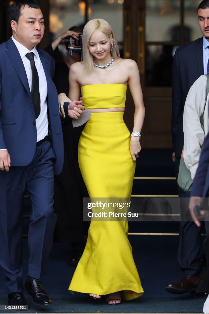 Lisa of BLACKPINK is seen outside the Ritz Hotel on June 06, 2022 in