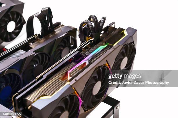 crypto currency mining rig - rigips stock pictures, royalty-free photos & images