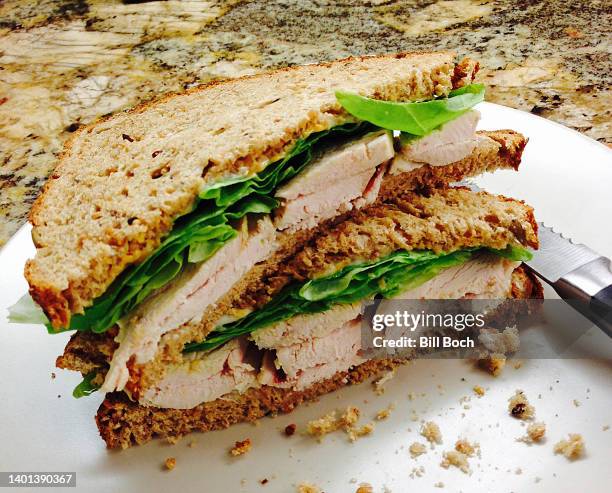 roasted chicken sandwich - part of a series - whole wheat sandwich stock pictures, royalty-free photos & images