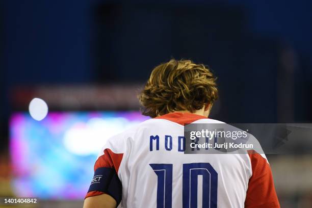 Luka Modric of Croatia looks on during the UEFA Nations League League A Group 1 match between Croatia and France at Stadion Poljud on June 06, 2022...