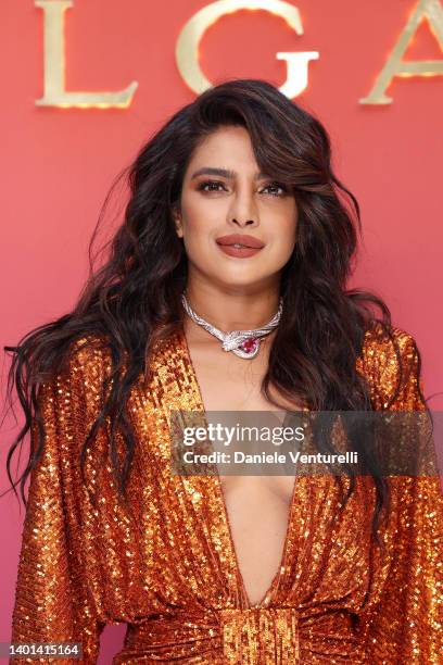 Priyanka Chopra Jonas attends the BVLGARI EDEN THE GARDEN OF WONDERS on June 06, 2022 in Paris, France.