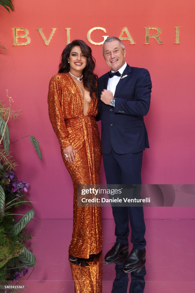 Priyanka Chopra Jonas and Bvlgari CEO Jean-Christophe Babin attend
