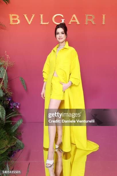 Anne Hathaway attends the BVLGARI EDEN THE GARDEN OF WONDERS on June 06, 2022 in Paris, France.