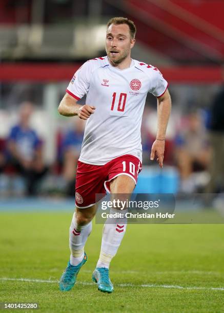 Christian Eriksen of Denmark looks on during the UEFA Nations League League A Group 1 match between Austria and Denmark at Ernst Happel Stadion on...