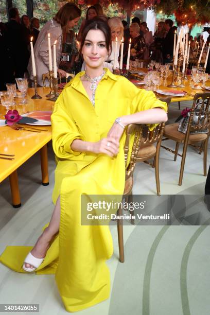 Anne Hataway attends the BVLGARI EDEN THE GARDEN OF WONDERS on June 06, 2022 in Paris, France.